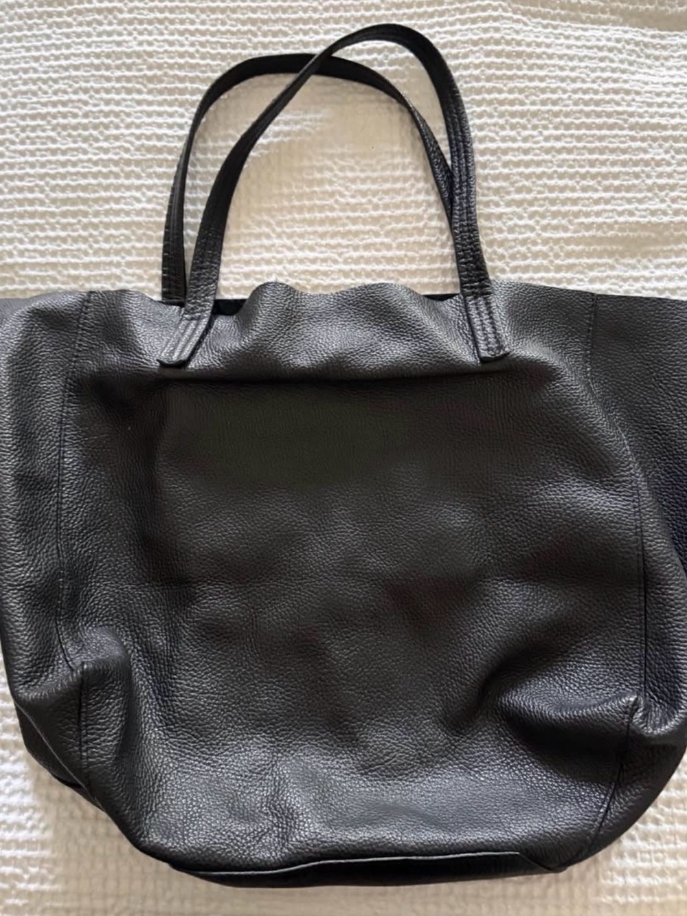 Kurt Geiger Black Pebbled Leather Large Tote